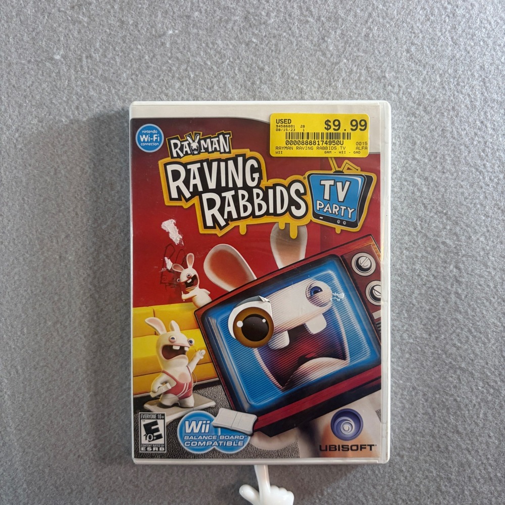 Rayman Raving Rabbids TV Party Nintendo Wii Video Game Ubisoft 2008 RVL P RY3E